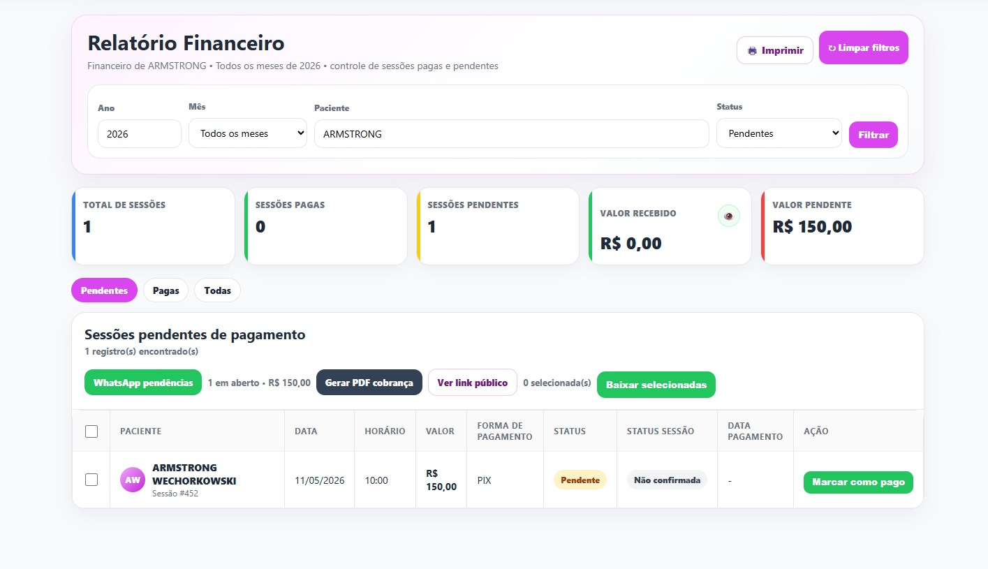Financeiro da clínica